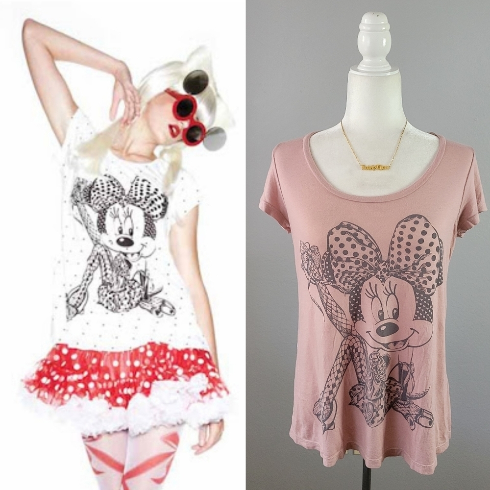 LAUREN MOSHI // ltd ed disney collab minnie mouse scoop neck ss swing style top
